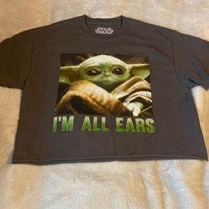 Star Wars baby yoda cropped tee